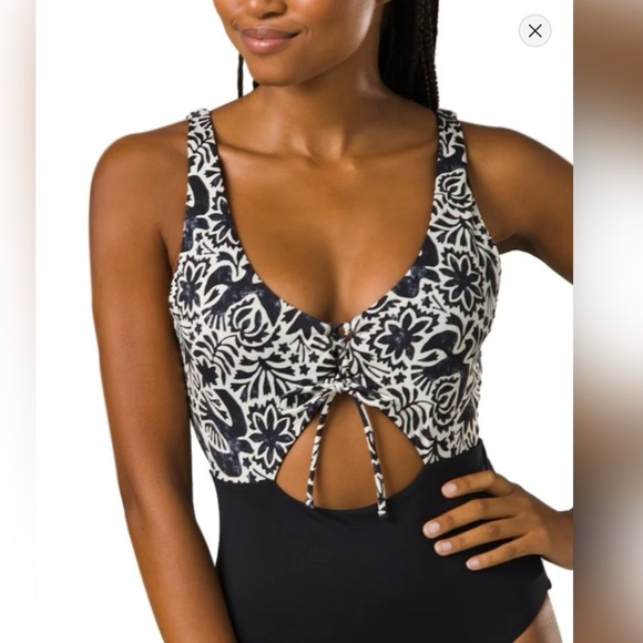 prAna Women's Ruby Beach One Piece Swimsuit Flora Fauna Size L $100 - Picture 1 of 5